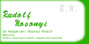 rudolf mosonyi business card